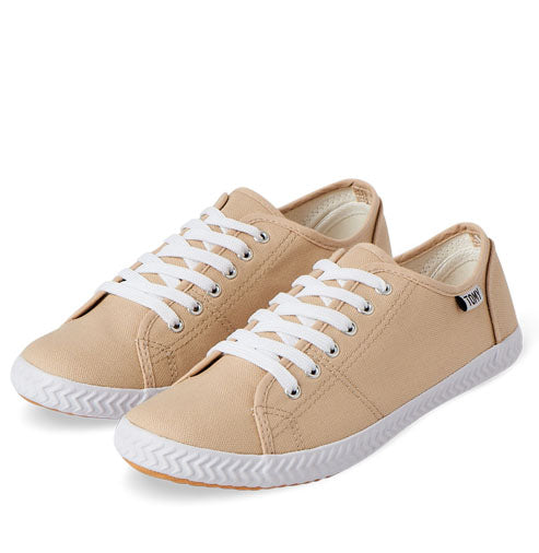 Beige lace-up canvas
